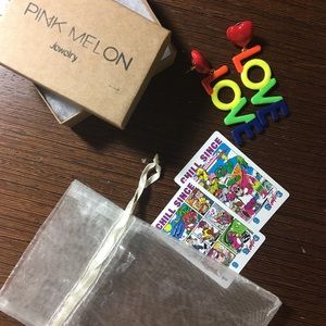 Earrings from baublebqr and stickers